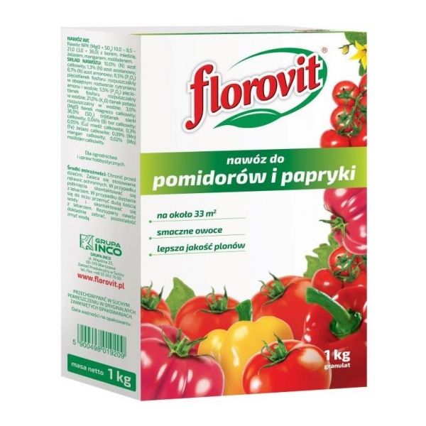 Granuliuotos Trąšos Pomidorams ir paprikoms Florovit, 1KG