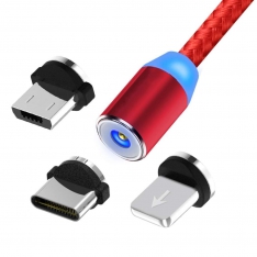 Magnetinis USB įkrovimo laidas 3in1