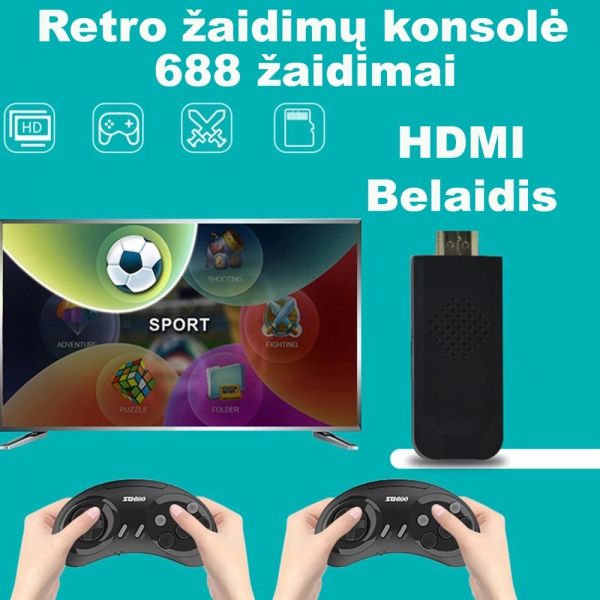 HDMI retro žaidimų konsolė