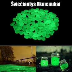 Naktį Šviečiantys Akmenukai (žalia)