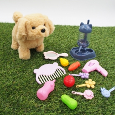 Žaislinis šuniukas su priedais
