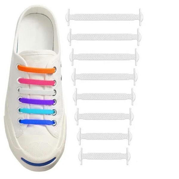 Balti silikoniniai batų raišteliai