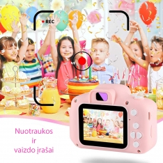 Vaikiškas fotoaparatas su kamera