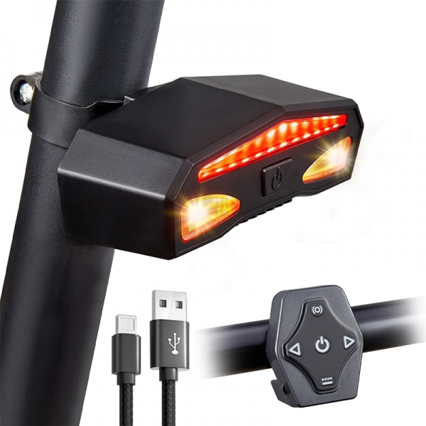 LED dviračio lempa su posūkio signalo funkcija