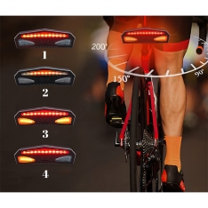LED dviračio lempa su posūkio signalo funkcija