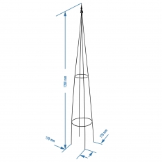 Metalinė pergolė – Piramidė, 135 cm