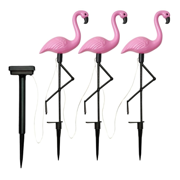LED saulės sodo lempos – flamingas