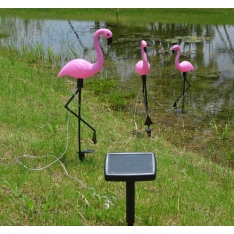 LED saulės sodo lempos – flamingas