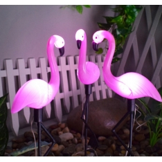 LED saulės sodo lempos – flamingas