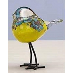 Stiklinė dekoracija „Paukštelis“ – 16×12×26 cm Yellow