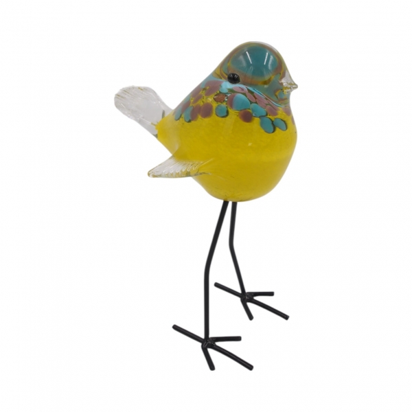 Stiklinė dekoracija „Paukštelis“ – 16×12×26 cm Yellow