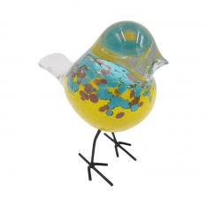 Stiklinė dekoracija „Paukštelis“ – 16×12×26 cm Yellow