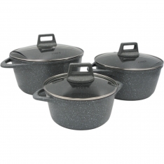 Puodų rinkinys OFSE "Black" 3 vnt.