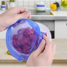 6 dalių silikoninių maisto dangtelių rinkinys