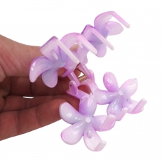 Dvigubas plaukų segtukas „Gėlės“ VIOLETINIS