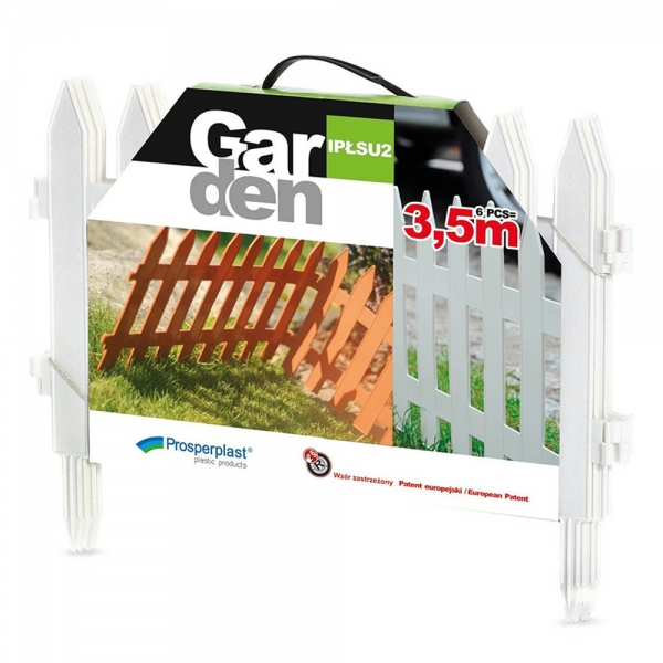 Dekoratyvinė plastikinė sodo tvorelė „Garden Classic“ 3,5 m (balta)