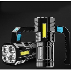 Taktinis LED žibintuvėlis su COB ir T6 diodais