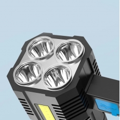 Taktinis LED žibintuvėlis su COB ir T6 diodais