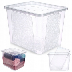 Permatomas plastikinis laikymo konteineris su dangčiu, 30 l