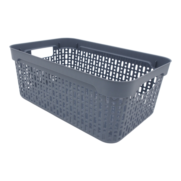 Plastikinė dėžutė su skylutėmis, 30 × 20 × 12 cm PILKA