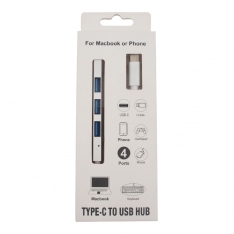 USB-C į USB HUB adapteris, 4 jungtys