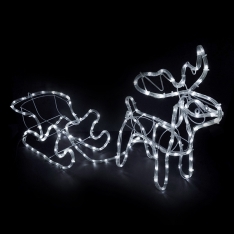 LED šviečianti elnių ir rogių dekoracija – 120 cm