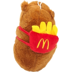 Minkštas pliušinis žaislas kapibara su bulvyčių kuprine