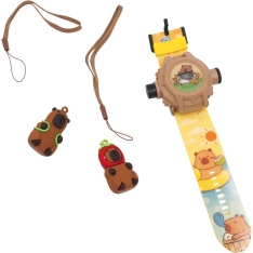 Vaikiškas laikrodis su projekcija „Capibala“ + pakabukai