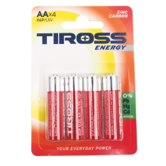 Baterijos TIROSS ENERGY AA R6P 1.5V (4 vnt.)