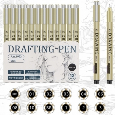 „Art Walker Drafting Pen“ techninių rašiklių rinkinys 12 vnt.