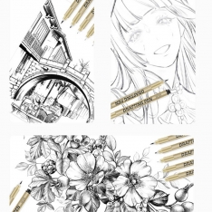 „Art Walker Drafting Pen“ techninių rašiklių rinkinys 12 vnt.