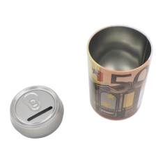 Taupyklė „Gėrimo skardinė“ su euro banknotų dizainu