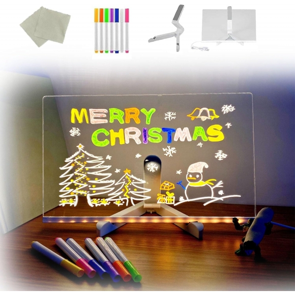 DIY LED piešimo lenta su šviečiančiu akrilo paviršiumi