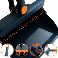 Universalus grindų valymo rinkinys – šluota, šluotele ir vandens nubrauktuvas