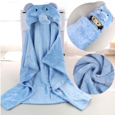 Kūdikio pledukas su gobtuvu „Drambliukas“