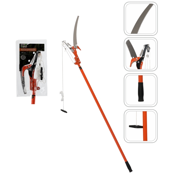 Teleskopinis šakų genėtuvas su pjūklu 250 cm