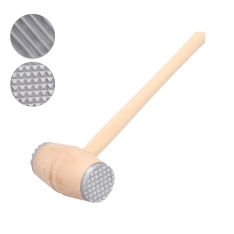 Medinis mėsos plaktukas su metaliniais antgaliais