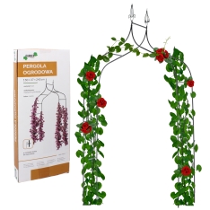 Sodo pergola augalams 150 × 37 × 240 cm, metalinė, juoda