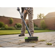 Teleskopinė šepečių sistema piktžolėms ir trinkelėms