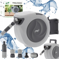 Automatinis sodo žarnos laikiklis su žarna 30 m + 2 m