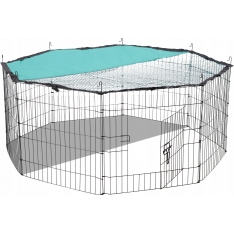 Gyvūnų aptvaras su apsauginiu tinkleliu nuo saulės