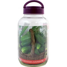 Stiklinis konservavimo stiklainis su dangteliu 4 L