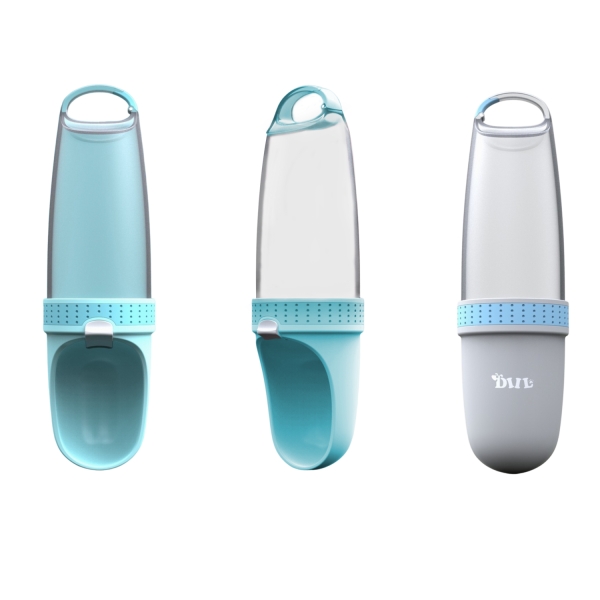 Nešiojamas vandens buteliukas–girdykla šuniui 350 ml