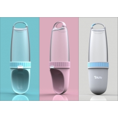 Nešiojamas vandens buteliukas–girdykla šuniui 350 ml