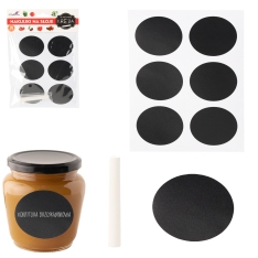 Kreidinės etiketės stiklainiams su kreida, 18 vnt., 6 x 4,8 cm