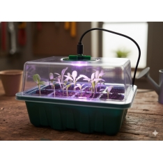 Mini šiltnamių rinkinys daiginimui su LED apšvietimu – 3 vnt.