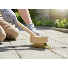 Šepetys piktžolėms ir trinkelių siūlėms valyti, 28 cm