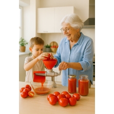 Rankinis pomidorų pertrintuvas