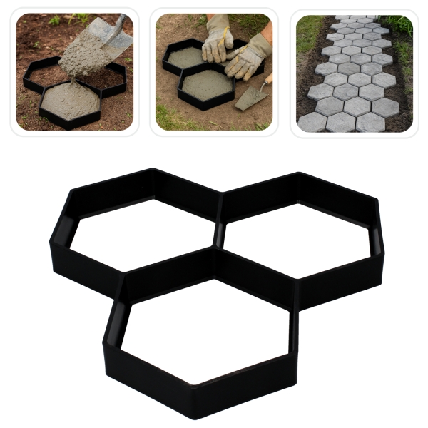 Forma betoninėms trinkelėms (korio formos), 36 x 36 x 4 cm