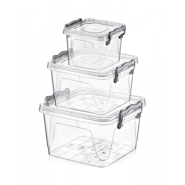 3 dalių kvadratinių dėžučių rinkinys Multi Box